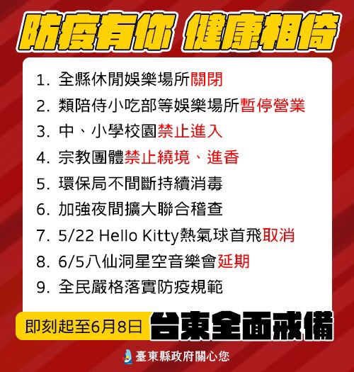 1100515台東疫情警戒標準